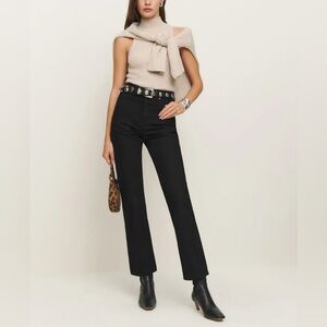 Reformation Cynthia High Rise Straight Jeans - Black